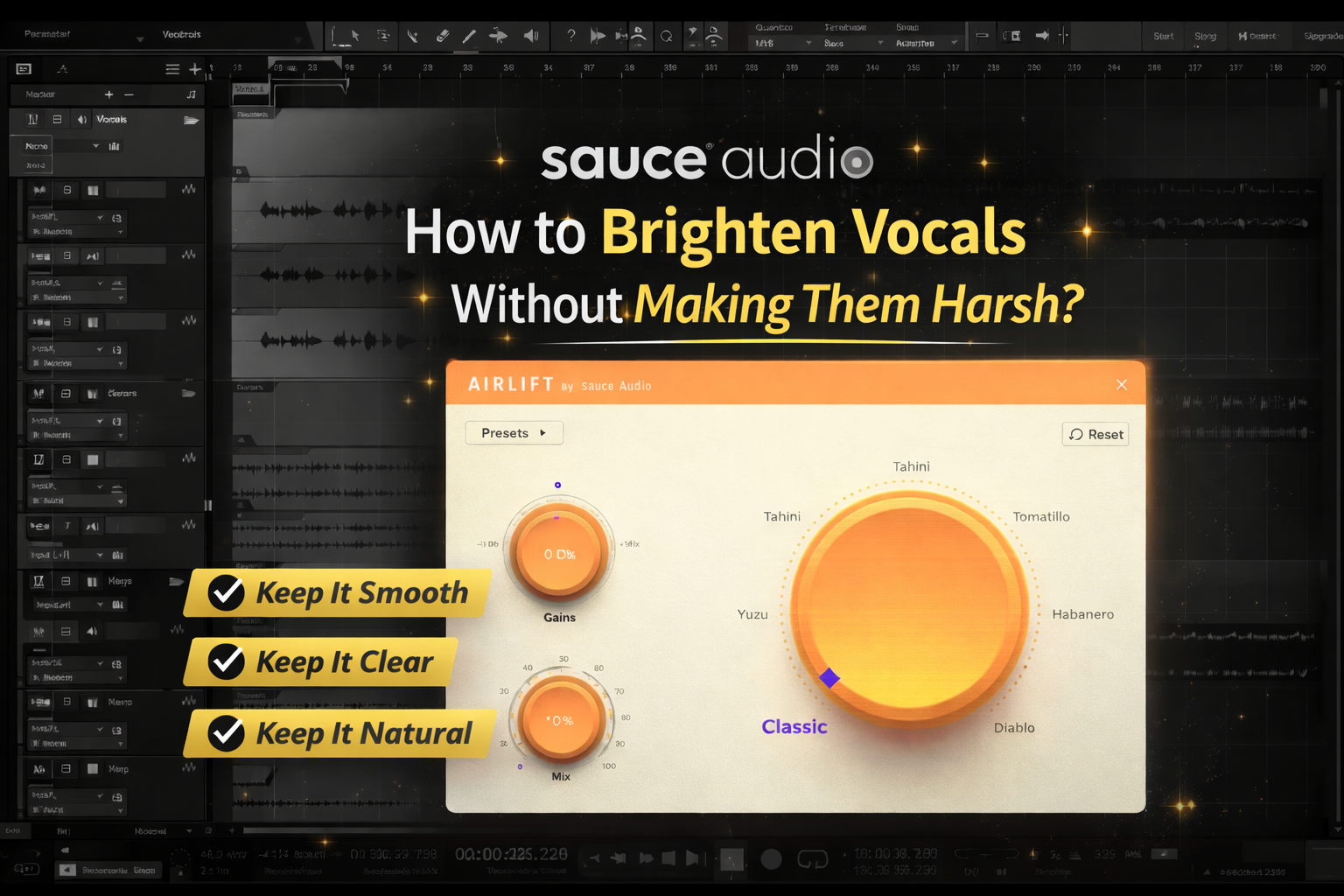 make a similar creative 600600 px Blog topic - How to Brighten Vocals Without Making Them Harsh